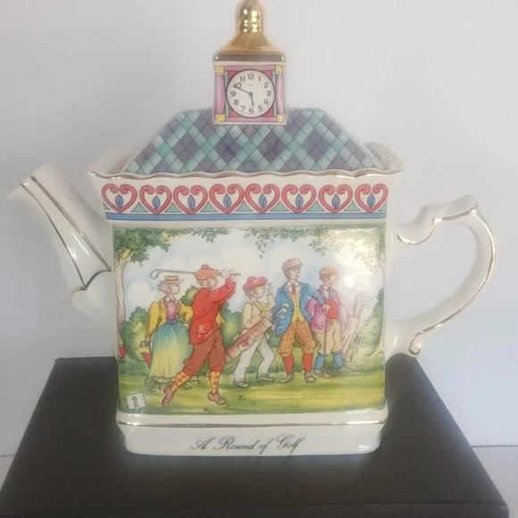 Vintage Sadler England Championships a Round of Golf Porcelain  Teapot. - Picture 1 of 10